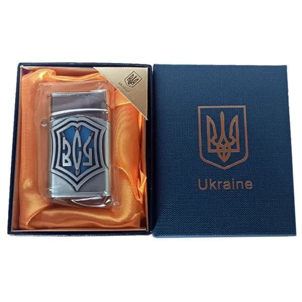Запальничка газова ЗСУ (Подарунка, Гостро полум'я) HL-4112-4. Колір: срібло 00023326 фото