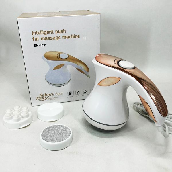 Масажер для тіла Relax and Spin Tone SH-658, вібро антицелюлітний масажер. Колір: жовтий 00014331 фото