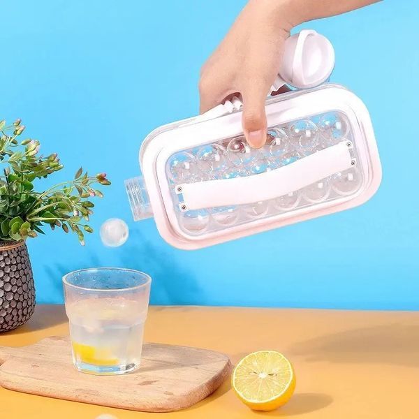 Портативная силиконовая форма для льда бутылка 2 в 1 ICE CUBE TRAY складная на 17 шариков 00019267 фото