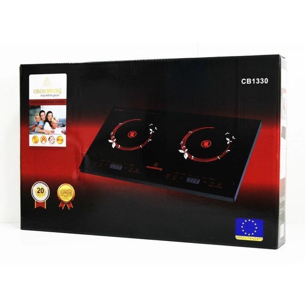 Инфракрасная двухкомфорочная плита Crownberg CB-1330 с сенсорным управлением 2000 Вт 00020313 фото