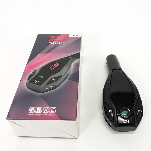 Автомобильный трансмиттер FM MOD. X7 BT модулятор Bluetooth Золотой, ФМ модулятор в машину. Цвет: черный 00016768 фото