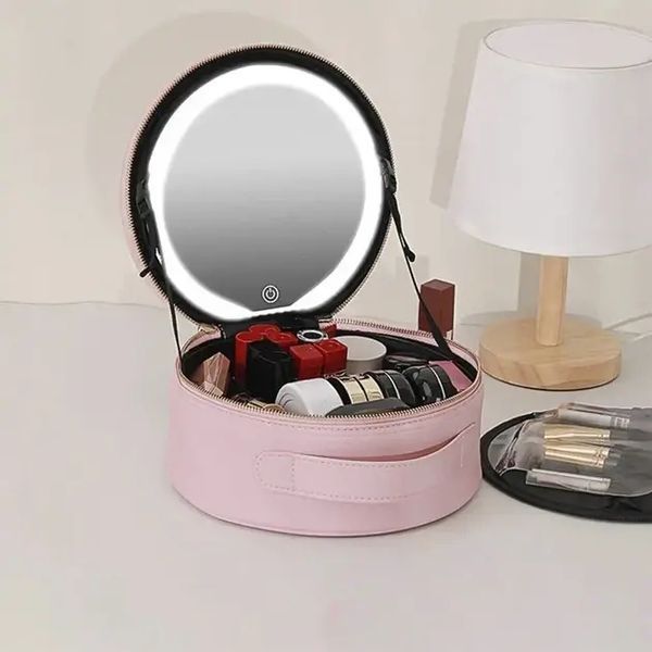 Косметичка-органайзер з LED дзеркалом, 29х28х11 см/Дорожня косметичка 00015733 фото