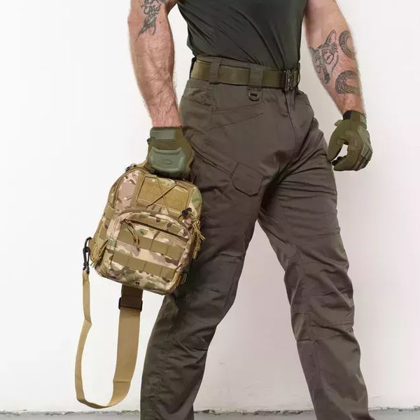 Тактическая сумка-рюкзак через плечо с Cordura 900D, камуфляж, трансформер, MOLLE 00018386 фото