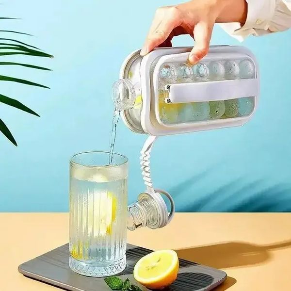 Портативная силиконовая форма для льда бутылка 2 в 1 ICE CUBE TRAY складная на 17 шариков 00019267 фото