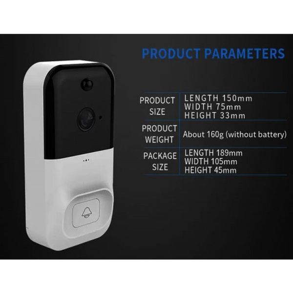 Беспроводная видеокамера дверного звонка домофон smart doorbell x5 wifi 00017293 фото