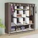 Складна тканинна шафа для одягу 170*45*170см Storage Rack, тканинна шафа для речей Коричнева 00013424 фото 1