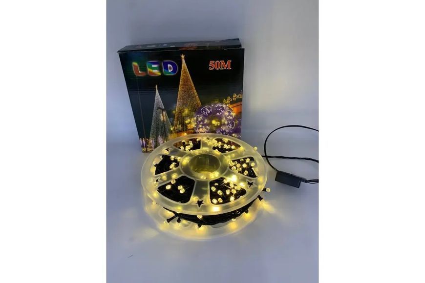 Гирлянда нить на катушке, от сети, 50м, 240LED, теплый белый/ Светодиодная LED гирлянда на елку 00024903 фото