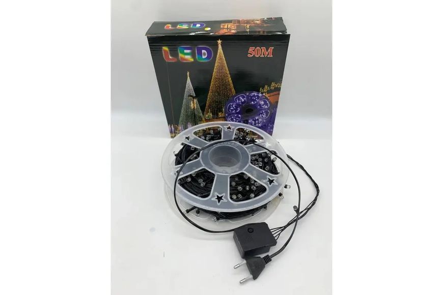Гирлянда нить на катушке, от сети, 50м, 240LED, теплый белый/ Светодиодная LED гирлянда на елку 00024903 фото