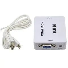 Переходник VGA на HDMI конвертер для ПК, ноутбука, видео регистратора адаптер преобразователь с аудио и внешним питанием HDMI - VGA VGA2HDMI(4272) 00017409 фото
