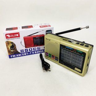 Портативная колонка радио MP3 USB Golon RX-6622. Цвет: золотой 00017635 фото