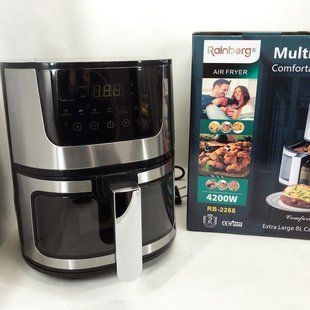 Аерогриль Rainberg RB-2268 4200 Вт аерофритюрниця безолійна без олії з регулюванням температури 8 л 00019408 фото