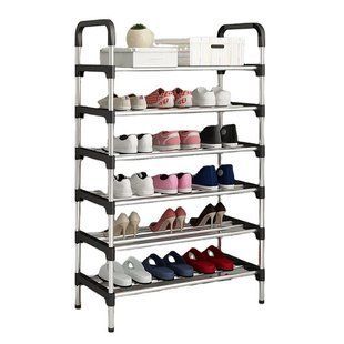 Полиця для взуття Shoe Rack 6 полиць Органайзер стійка 6 секцій 56х28х113см. Колір: чорний 00012572 фото
