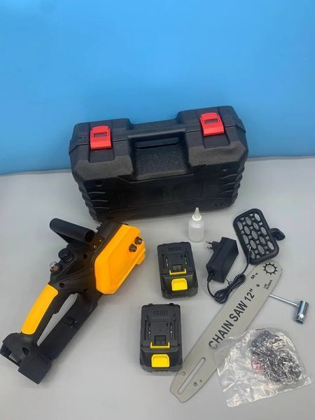 Аккумуляторная цепная пила 12 inch Electric SAW YELLOW 1600Вт 21V Li-Ion 7904 00022765 фото