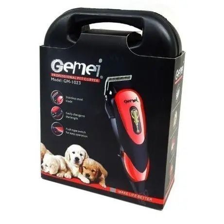 Машинка для стрижки животных Gemei GM 1023 + 4 насадки 00022022 фото