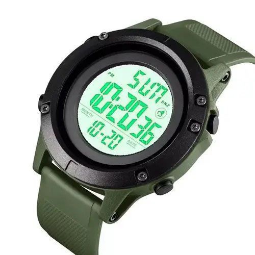 Часы наручные мужские SKMEI 1508AGWT ARMY GREEN-WHITE, Водонепроницаемые мужские часы. Цвет: зеленый 00022042 фото