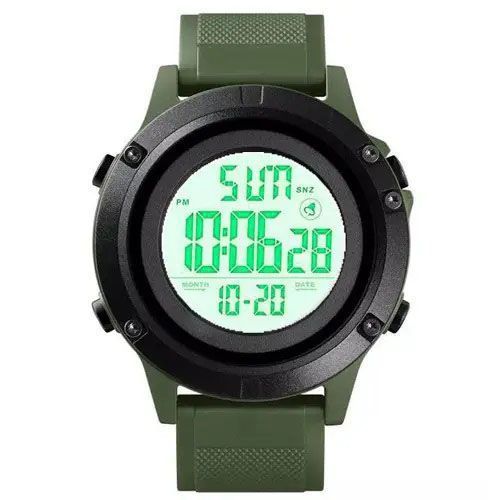 Часы наручные мужские SKMEI 1508AGWT ARMY GREEN-WHITE, Водонепроницаемые мужские часы. Цвет: зеленый 00022042 фото