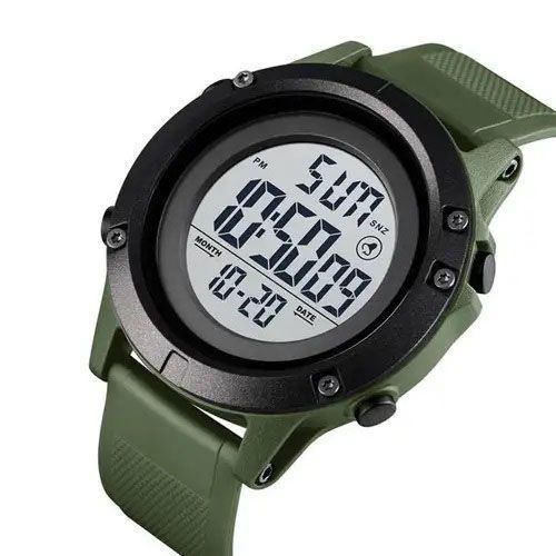 Часы наручные мужские SKMEI 1508AGWT ARMY GREEN-WHITE, Водонепроницаемые мужские часы. Цвет: зеленый 00022042 фото