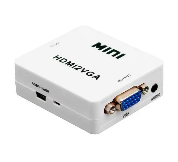 Переходник VGA на HDMI конвертер для ПК, ноутбука, видео регистратора адаптер преобразователь с аудио и внешним питанием HDMI - VGA VGA2HDMI(4272) 00017409 фото