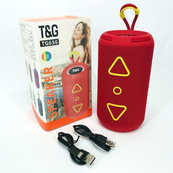 Bluetooth колонка портативна TG656 FM-радіо, акумуляторна колонка для музики. Колір: червоний 00017242 фото