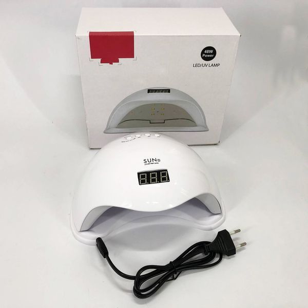 Лампа для манікюру Sun 5 nail lamp FD93-1 led для сушіння гель лаку з таймером для домашнього використання 00014477 фото