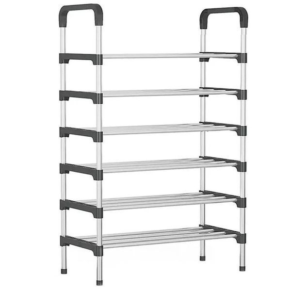 Полиця для взуття Shoe Rack 6 полиць Органайзер стійка 6 секцій 56х28х113см. Колір: чорний 00012572 фото