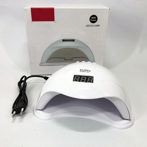 Лампа для манікюру Sun 5 nail lamp FD93-1 led для сушіння гель лаку з таймером для домашнього використання 00014477 фото