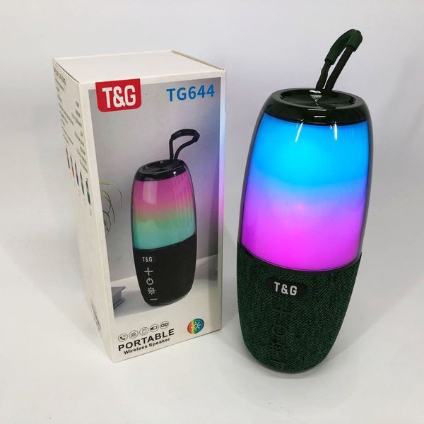 Портативна колонка TG644 5W з RGB підсвічуванням та ремінцем, блютуз колонка з акумулятором. Колір: чорний 00017211 фото
