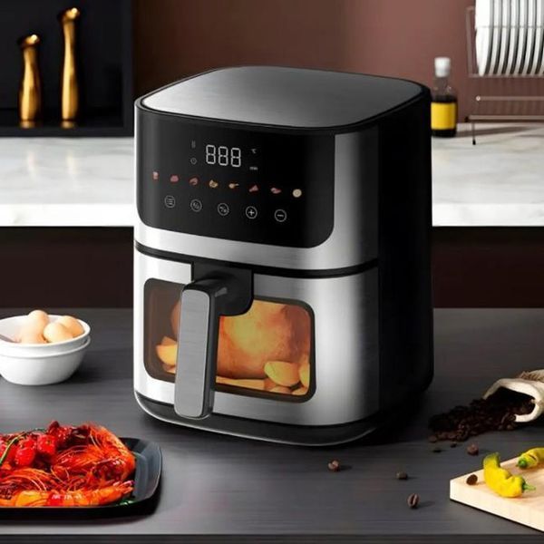 Аэрогриль Rainberg RB-2268 4200W аэрофритюрница безмасляная без масла с регулировкой температуры 8 л 00019408 фото