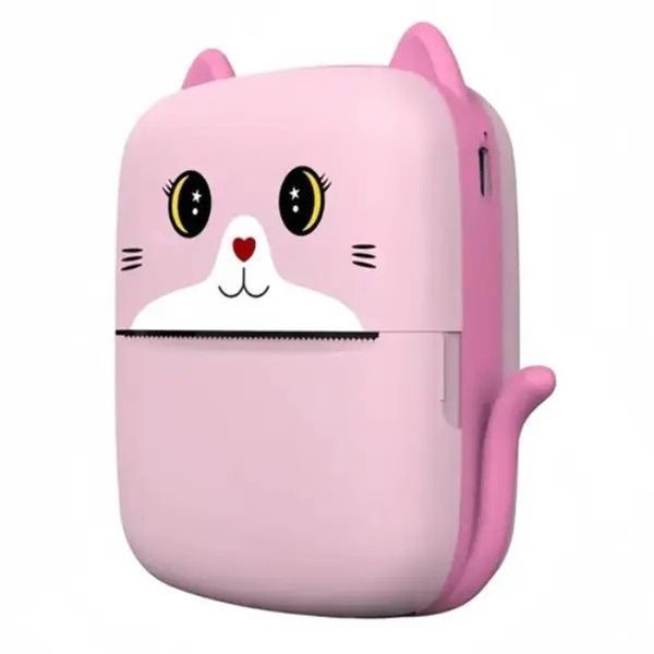 Портативний дитячий термопринтер з Bluetooth A8 Cat міні принтер для телефону Pink 00016327 фото