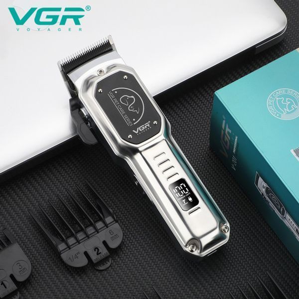 Аккумуляторная машинка для стрижки животных VGR V-201 4 насадки 00021969 фото