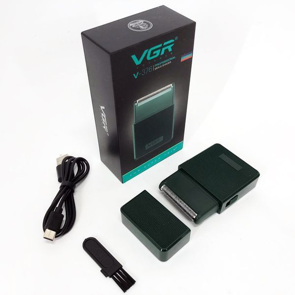 Електробритва VGR V-376 GREEN шейвер, Професійний шейвер-електробритва, Портативна бритва 00015343 фото