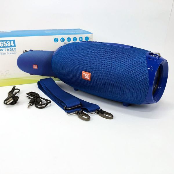Портативна Bluetooth колонка TG534 SD IPX5 з ремінцем, портативна колонка блютус. Колір: синій 00017770 фото