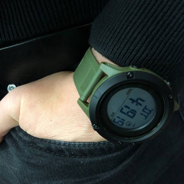 Часы наручные мужские SKMEI 1508AGWT ARMY GREEN-WHITE, Водонепроницаемые мужские часы. Цвет: зеленый 00022042 фото
