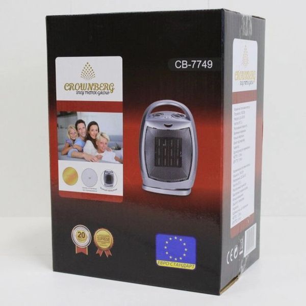 Обігрівач керамічний тепловентилятор Crownberg CB-7749 з таймером, вітродуйка електрична 00013686 фото