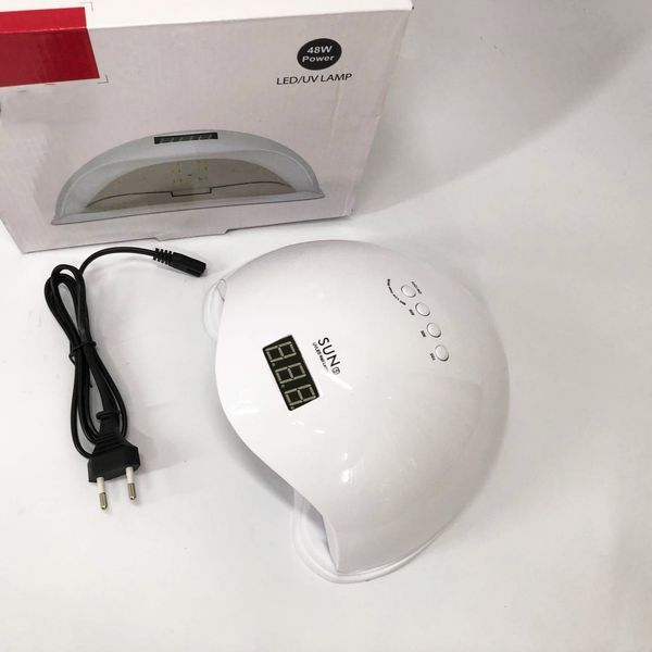 Лампа для манікюру Sun 5 nail lamp FD93-1 led для сушіння гель лаку з таймером для домашнього використання 00014477 фото