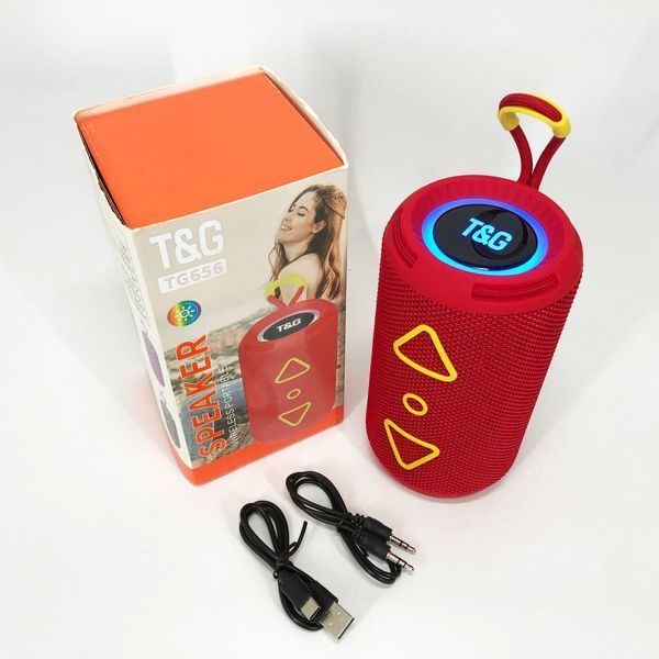 Bluetooth колонка портативна TG656 FM-радіо, акумуляторна колонка для музики. Колір: червоний 00017242 фото