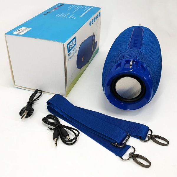 Портативна Bluetooth колонка TG534 SD IPX5 з ремінцем, портативна колонка блютус. Колір: синій 00017770 фото