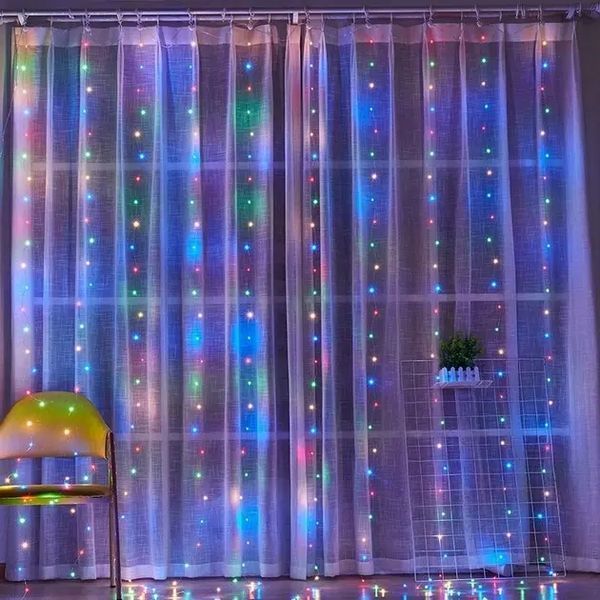 Праздничная гирлянда занавес "Штора" на окно 200LED 3х2м Мультицветная цвет диодов Мульти USB 00024764 фото