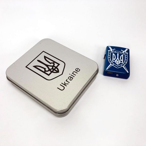 Дугова електроімпульсна USB Запальничка акумуляторна Україна металева коробка HL-446. Колір синій 00023032 фото