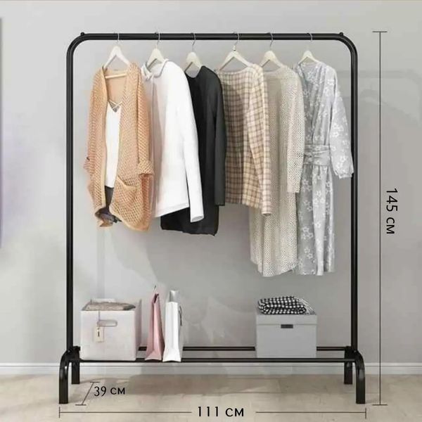 Одинарная стойка для одежды черного цвета Double floor Hanger 00013813 фото