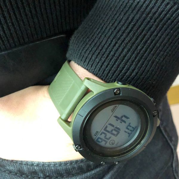 Часы наручные мужские SKMEI 1508AGWT ARMY GREEN-WHITE, Водонепроницаемые мужские часы. Цвет: зеленый 00022042 фото