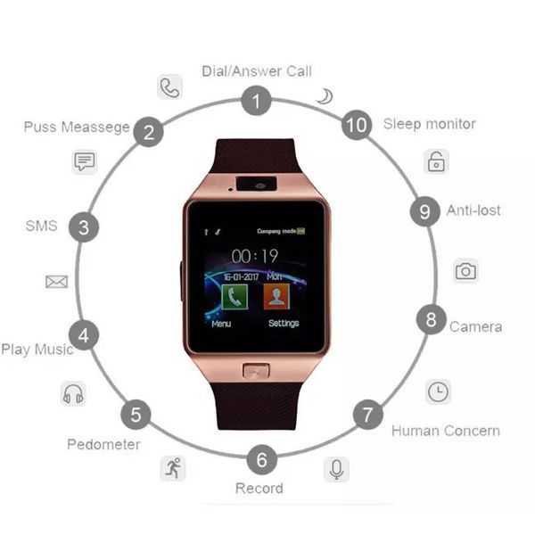 Смарт-годинник Smart Watch Q18. Колір: золотий 00022450 фото