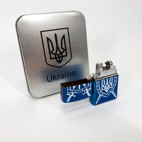 Дугова електроімпульсна USB Запальничка акумуляторна Україна металева коробка HL-446. Колір синій 00023032 фото