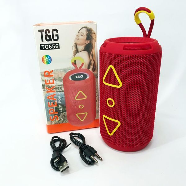 Bluetooth колонка портативна TG656 FM-радіо, акумуляторна колонка для музики. Колір: червоний 00017242 фото