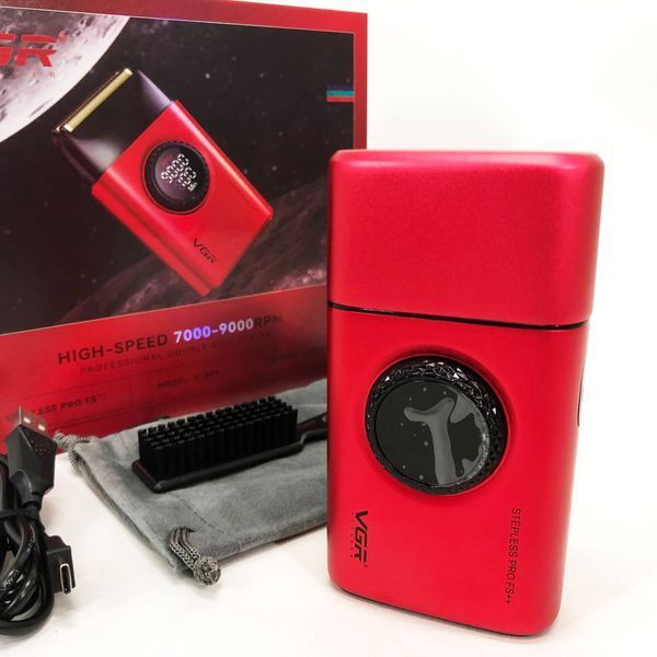 Електробритва VGR V-377 RED шейвер, Електрична акумуляторна бритва для гоління, шейвер чоловічий 00014785 фото