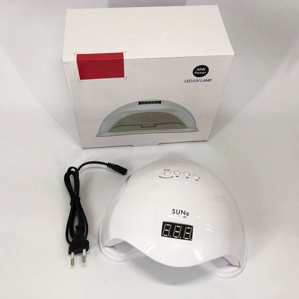 Лампа для манікюру Sun 5 nail lamp FD93-1 led для сушіння гель лаку з таймером для домашнього використання 00014477 фото