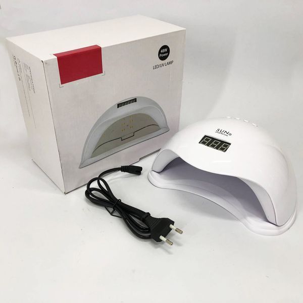Лампа для манікюру Sun 5 nail lamp FD93-1 led для сушіння гель лаку з таймером для домашнього використання 00014477 фото