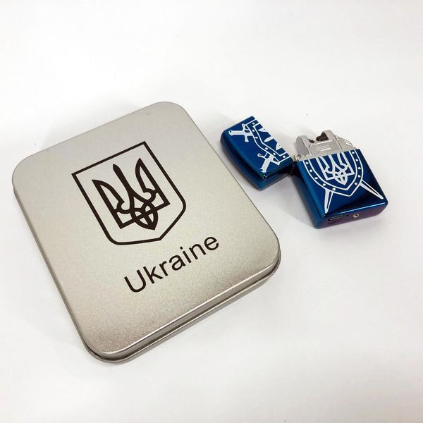 Дугова електроімпульсна USB Запальничка акумуляторна Україна металева коробка HL-446. Колір синій 00023032 фото