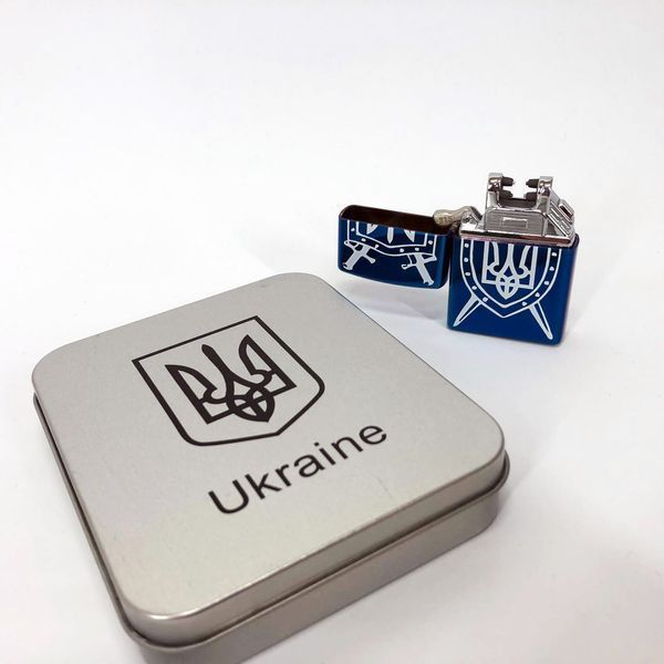 Дугова електроімпульсна USB Запальничка акумуляторна Україна металева коробка HL-446. Колір синій 00023032 фото