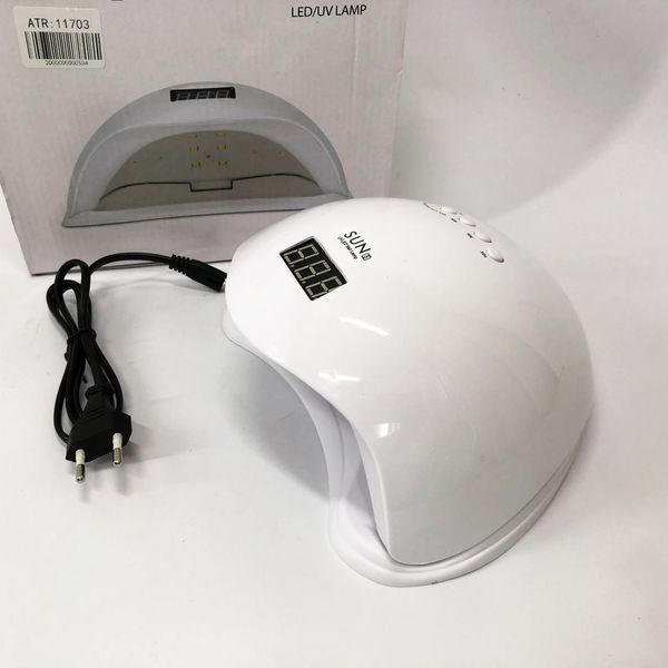 Лампа для манікюру Sun 5 nail lamp FD93-1 led для сушіння гель лаку з таймером для домашнього використання 00014477 фото